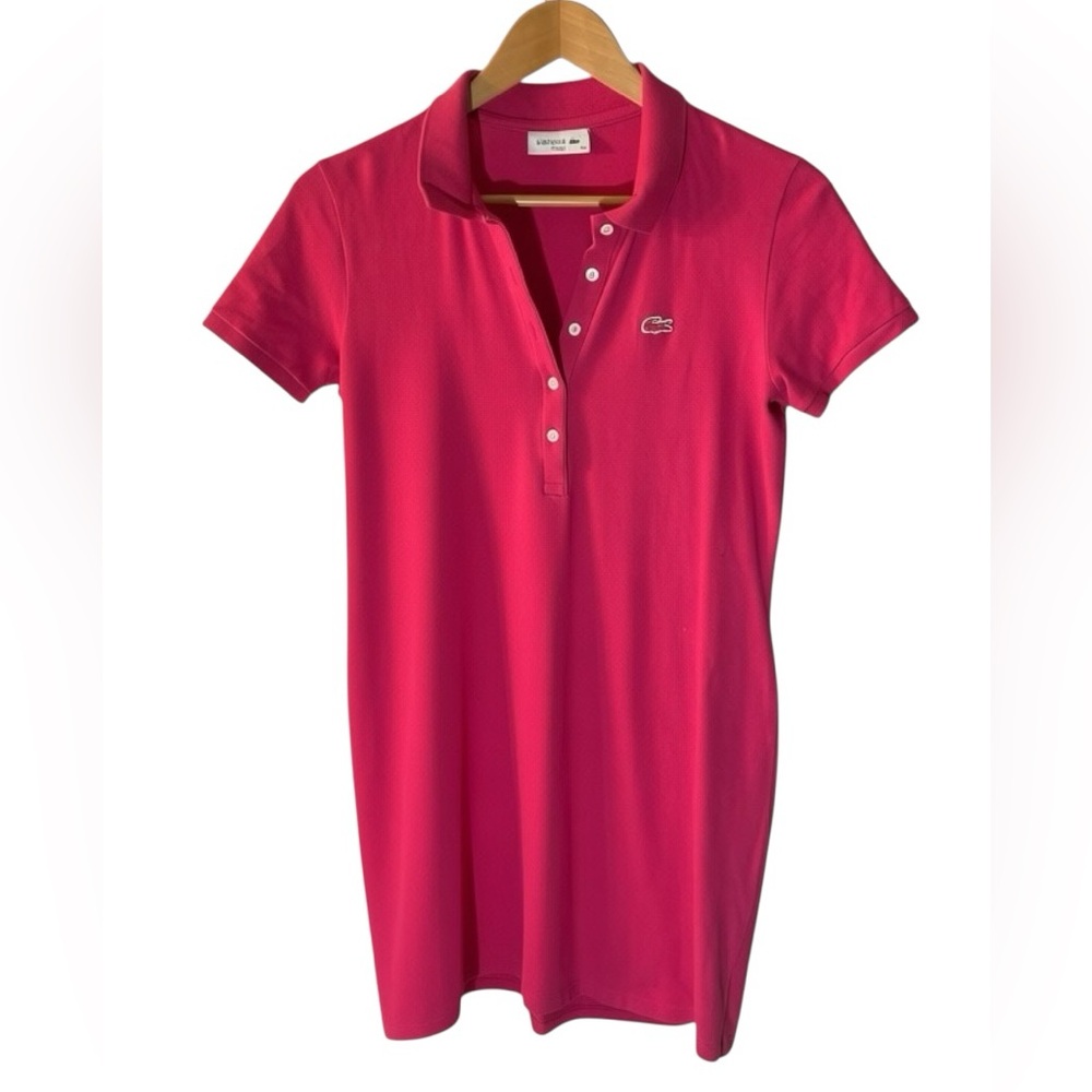 C1- Lacoste Slim fit dress (38) medium Med M Fuchsia Polo Dress